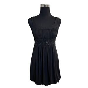 Vintage Rampage Womens Sleeveless Black Beaded Dress Size M